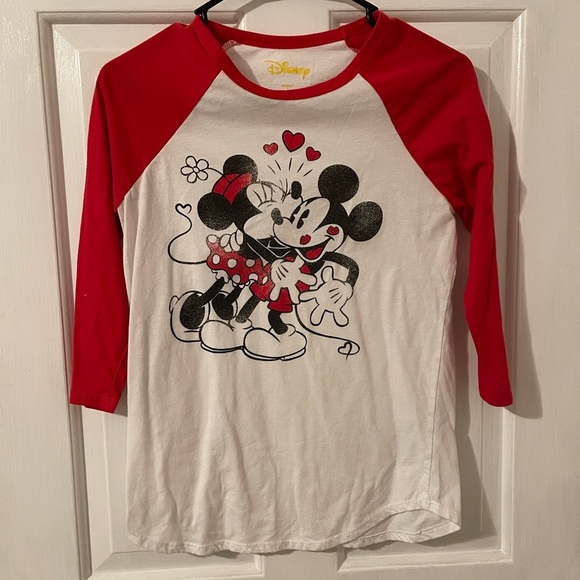 Disney Tops - Disney Minnie and Mickey Valentine’s Day Baseball Tee